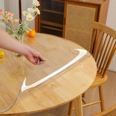 Round Clear Table Protector 2mm Thick, Clear Round Table Cover Protector, Plastic Waterproof PVC Tablecloth, Circle Table Top Protector for Dining Room Table, Coffee Table