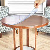Round Clear Table Protector 2mm Thick, Clear Round Table Cover Protector, Plastic Waterproof PVC Tablecloth, Circle Table Top Protector for Dining Room Table, Coffee Table