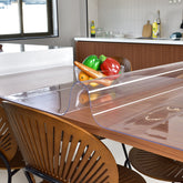 Clear Desk Mat, 1.5mm Thick Clear Table Protector, Waterproof Plastic Table Cover Protector, PVC Desk Protector Mat, Vinyl Desk Cover for Desktop, Coffee & Dining Table