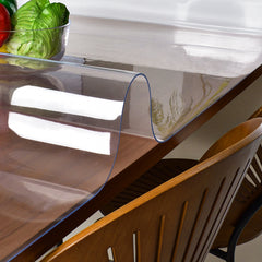 Clear Desk Mat, 1.5mm Thick Clear Table Protector, Waterproof Plastic Table Cover Protector, PVC Desk Protector Mat, Vinyl Desk Cover for Desktop, Coffee & Dining Table