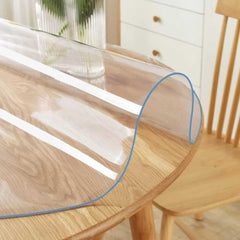 Round Clear Table Protector 2mm Thick, Clear Round Table Cover Protector, Plastic Waterproof PVC Tablecloth, Circle Table Top Protector for Dining Room Table, Coffee Table